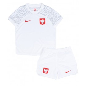 Baby Fußballbekleidung Polen Heimtrikot WM 2022 Kurzarm (+ kurze hosen)